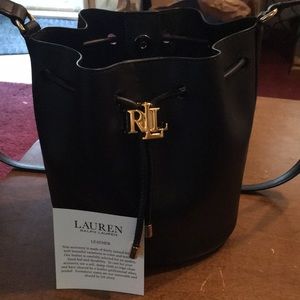 Ralph Lauren leather shoulder bag black